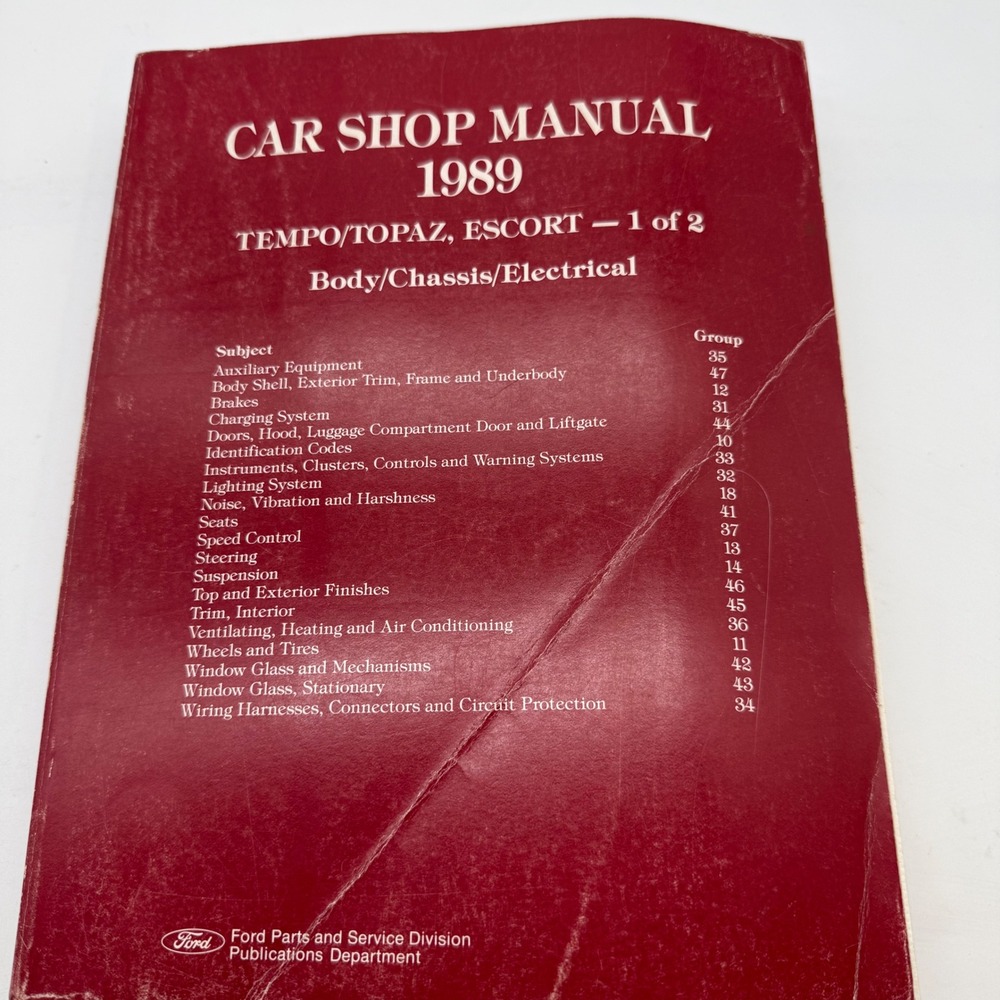 1989 Ford Tempo Topaz Escort Car Shop Manual Vol 1 Body Chassis Electrical‎
